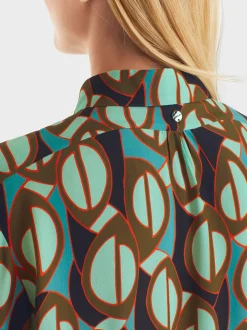 Marc Cain Blusen & Tuniken-BUNT GEMUSTERTE HEMDBLUSE soft malachite
