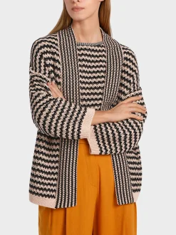 Marc Cain Jacken|Strick-CARDIGAN IM MUSTERMIX “RETHINK TOGETHER” soft rose