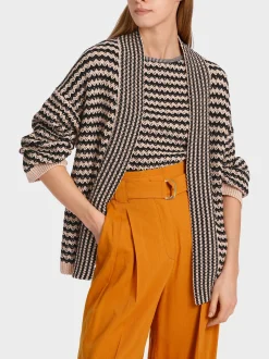 Marc Cain Jacken|Strick-CARDIGAN IM MUSTERMIX “RETHINK TOGETHER” soft rose