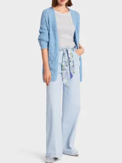 Marc Cain Jacken|Strick-CARDIGAN IN DEUTSCHLAND GESTRICKT soft summer sky