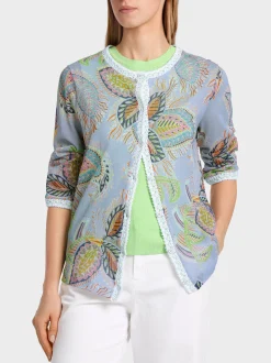 Marc Cain Jacken|Strick-CARDIGAN KNITTED IN GERMANY deep summer sky