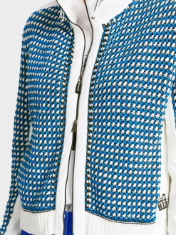 Marc Cain Jacken|Strick-CARDIGAN MIT ZIPP KNITTED IN GERMANY bright royal blue