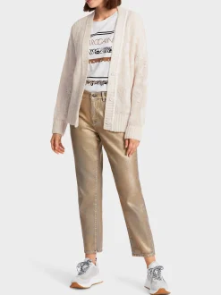 Marc Cain Jacken|Strick-CARDIGAN MT ALPAKA – KNITTED IN GERMANY soft moon rock