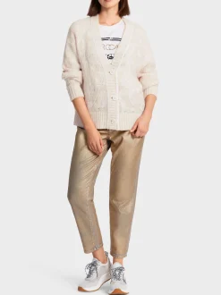 Marc Cain Jacken|Strick-CARDIGAN MT ALPAKA – KNITTED IN GERMANY soft moon rock