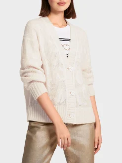 Marc Cain Jacken|Strick-CARDIGAN MT ALPAKA – KNITTED IN GERMANY soft moon rock