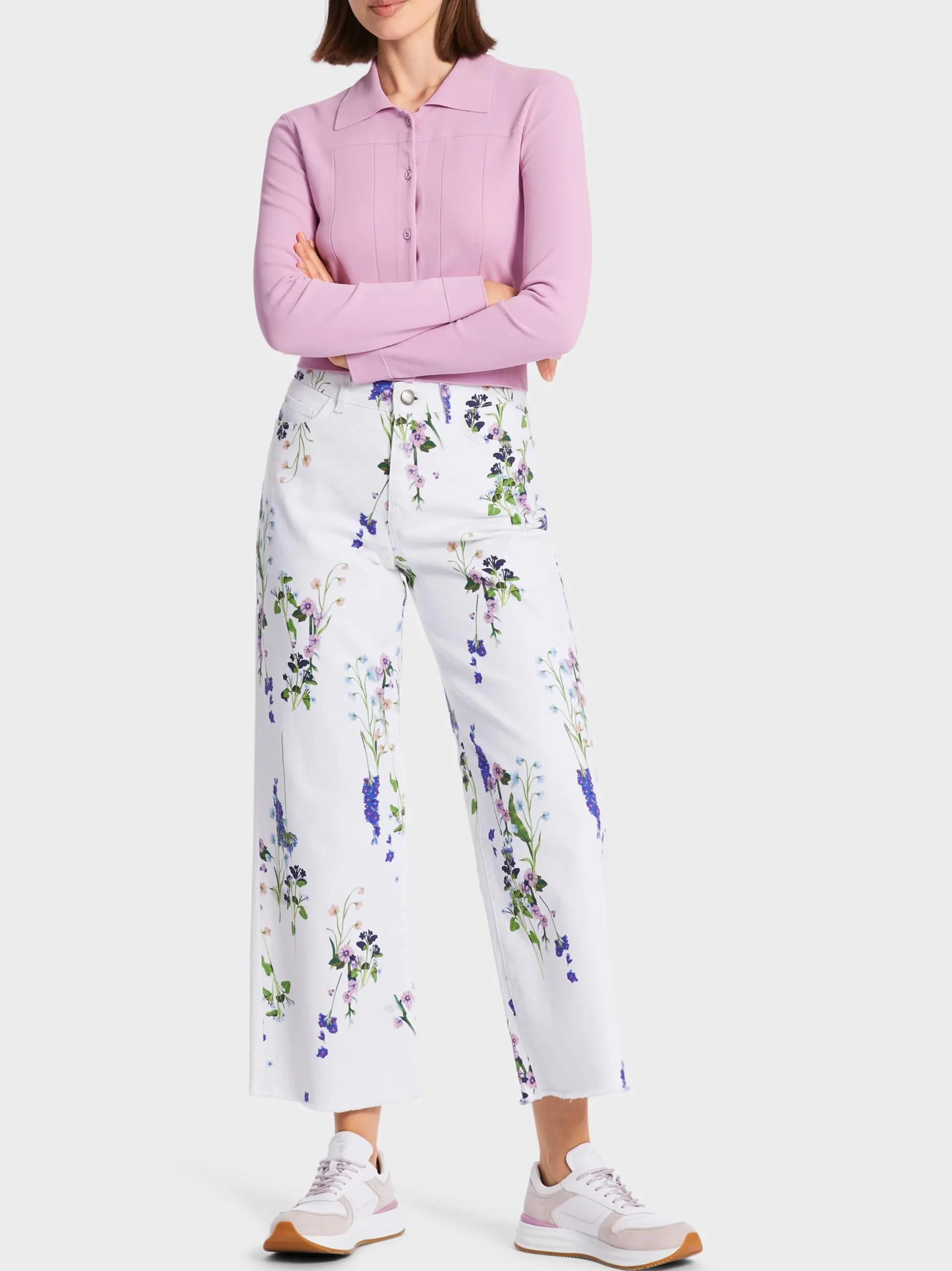 Marc Cain Jacken|Strick-CARDIGAN "RETHINK TOGETHER" pink lavender