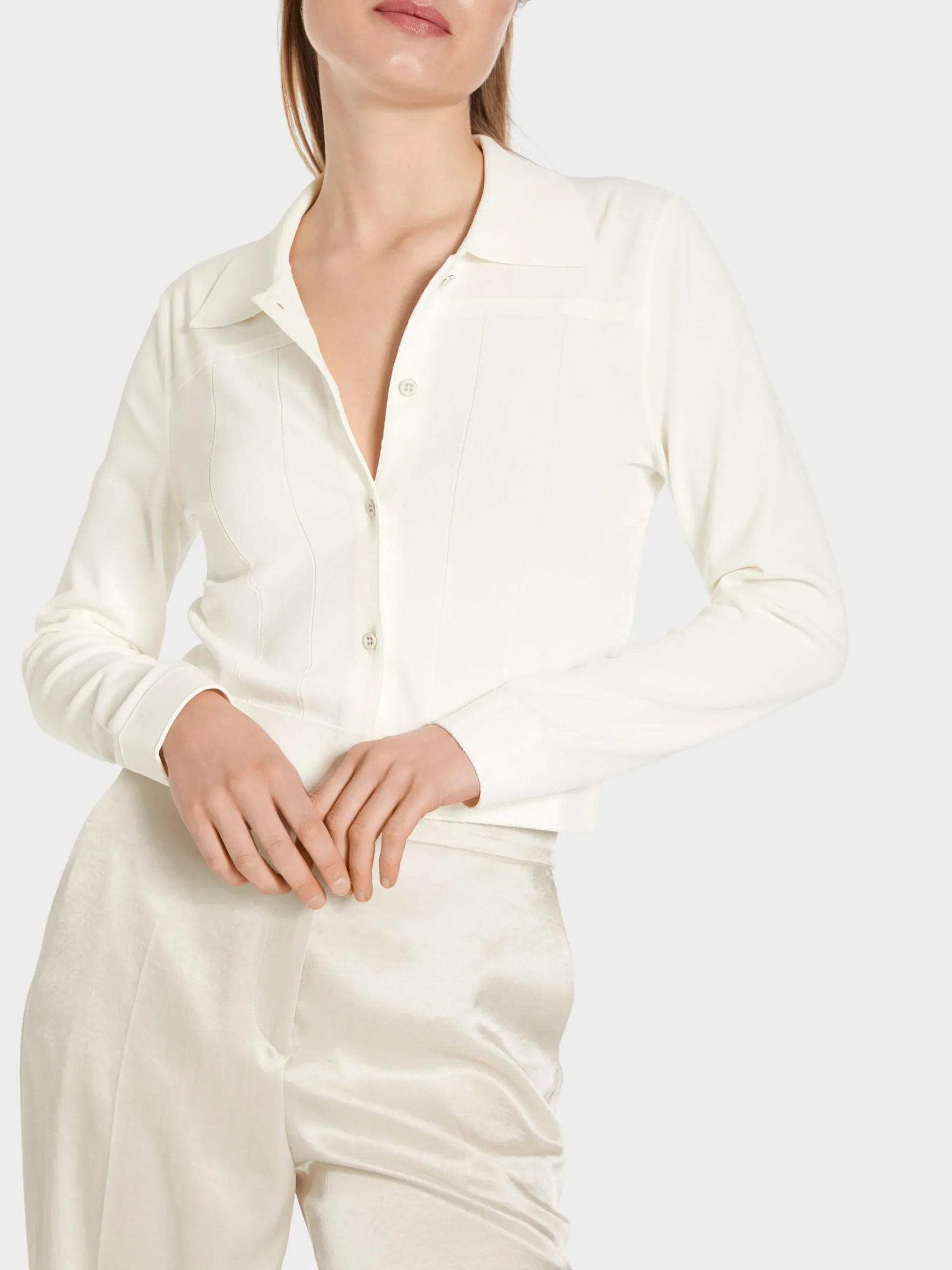 Marc Cain Jacken|Strick-CARDIGAN "RETHINK TOGETHER" off-white