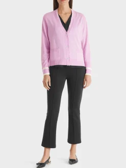 Marc Cain Strick|Jacken-CARDIGAN "RETHINK TOGETHER" bright pink lavender