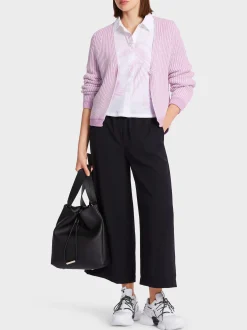 Marc Cain Jacken|Strick-CARDIGAN "RETHINK TOGETHER" bright pink lavender