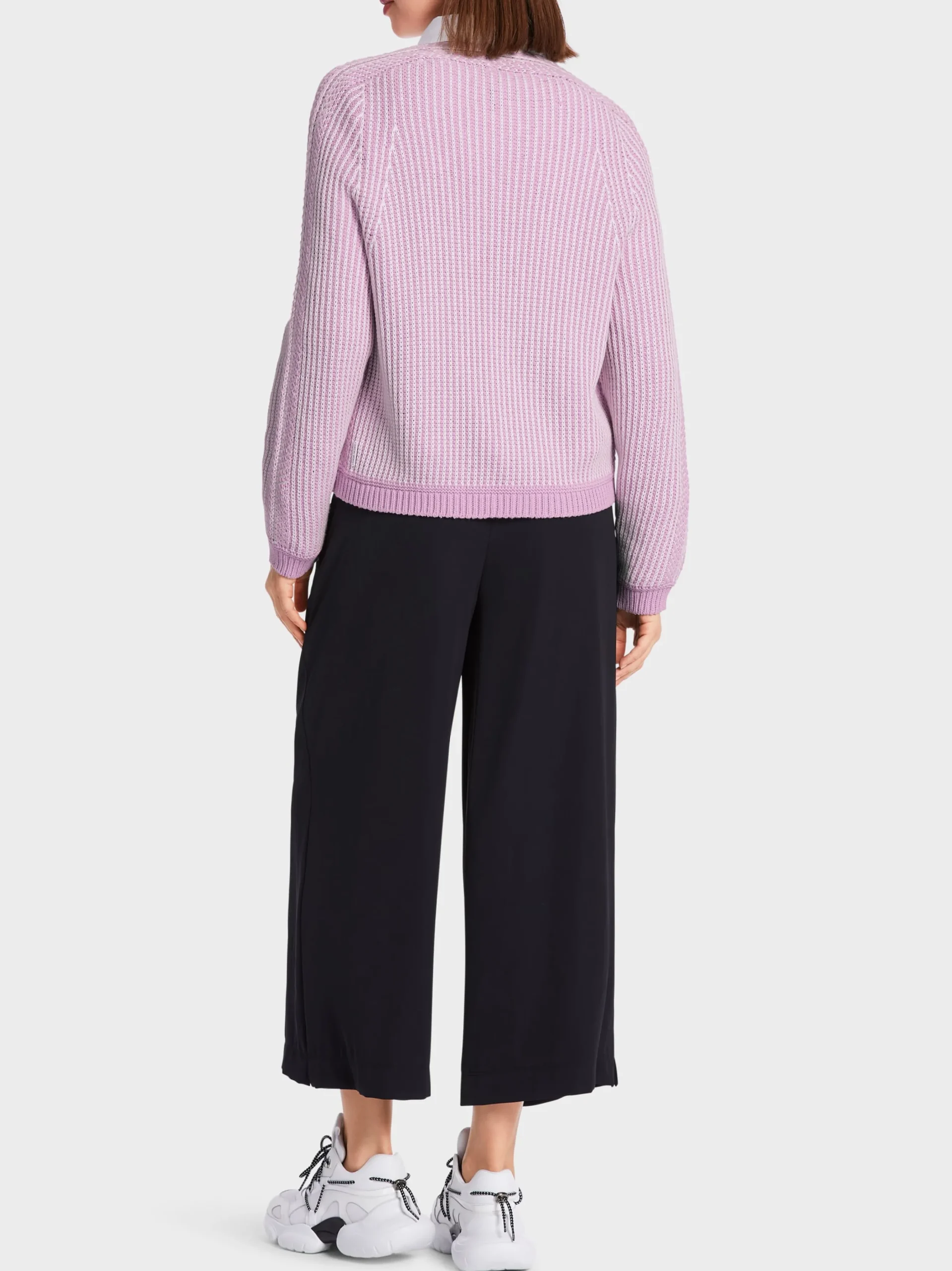 Marc Cain Jacken|Strick-CARDIGAN "RETHINK TOGETHER" bright pink lavender