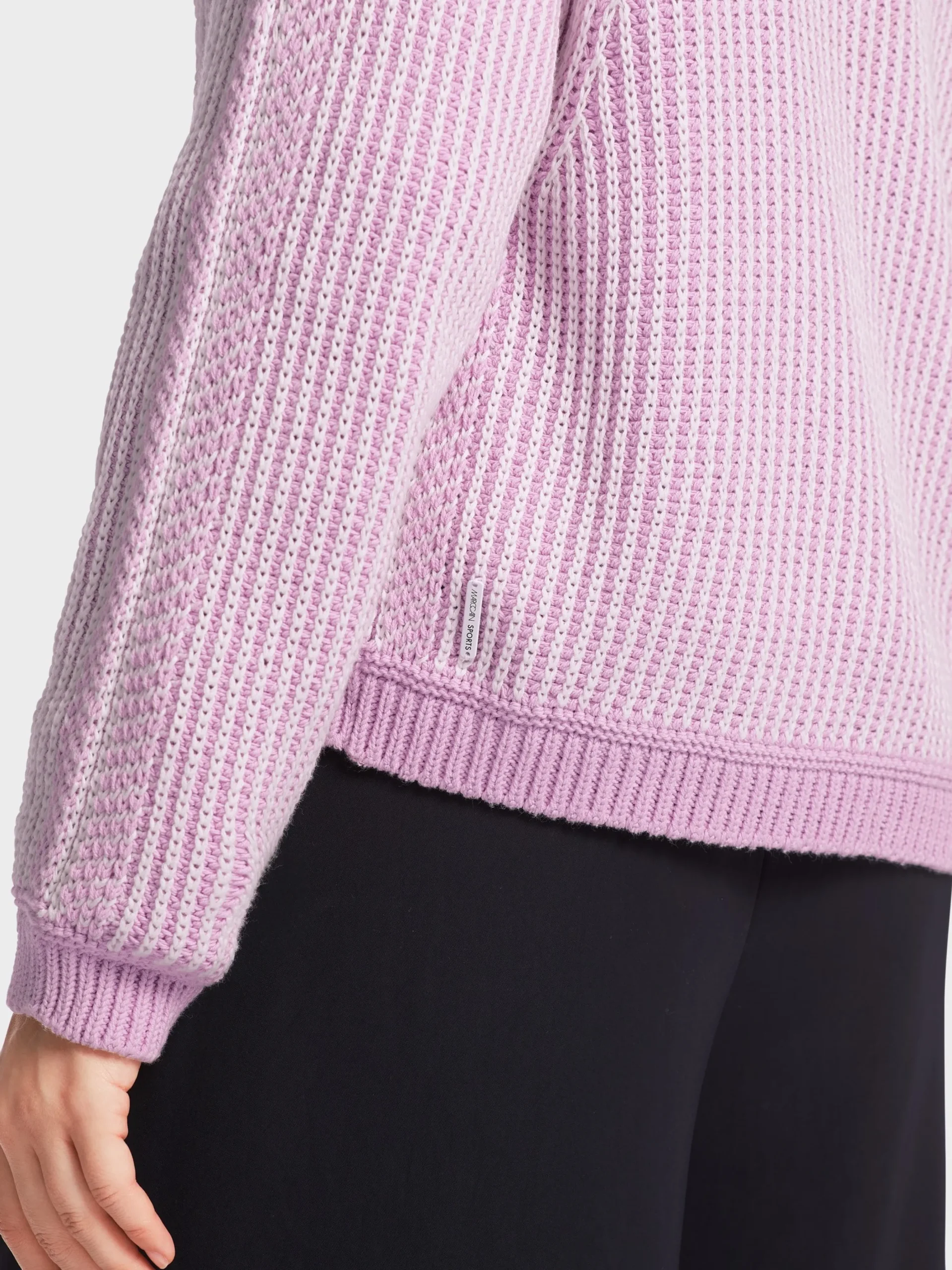 Marc Cain Jacken|Strick-CARDIGAN "RETHINK TOGETHER" bright pink lavender