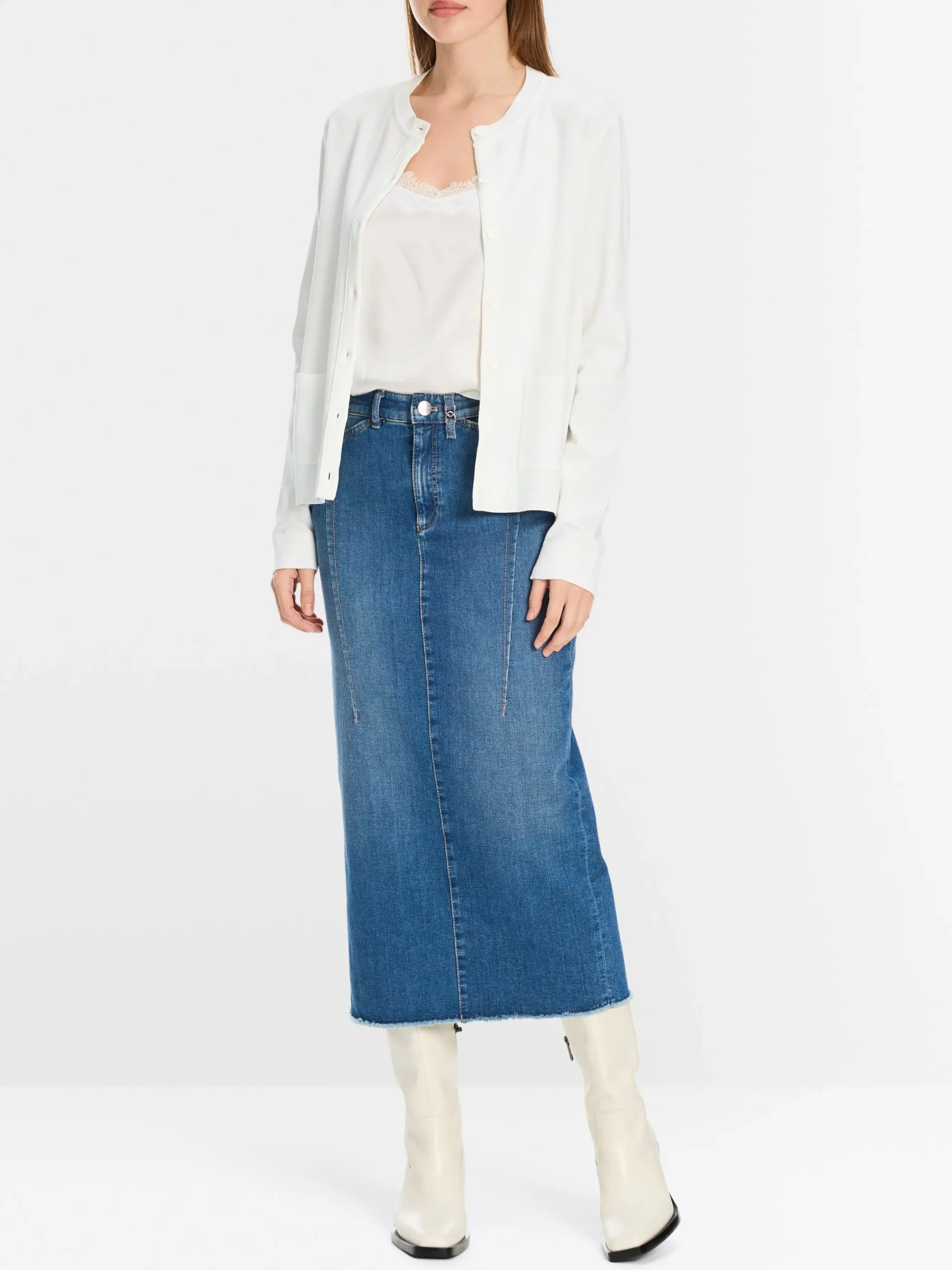 Marc Cain Jacken|Strick-CARDIGAN "RETHINK TOGETHER" off-white