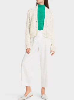 Marc Cain Jacken|Strick-CARDIGAN "RETHINK TOGETHER" off-white