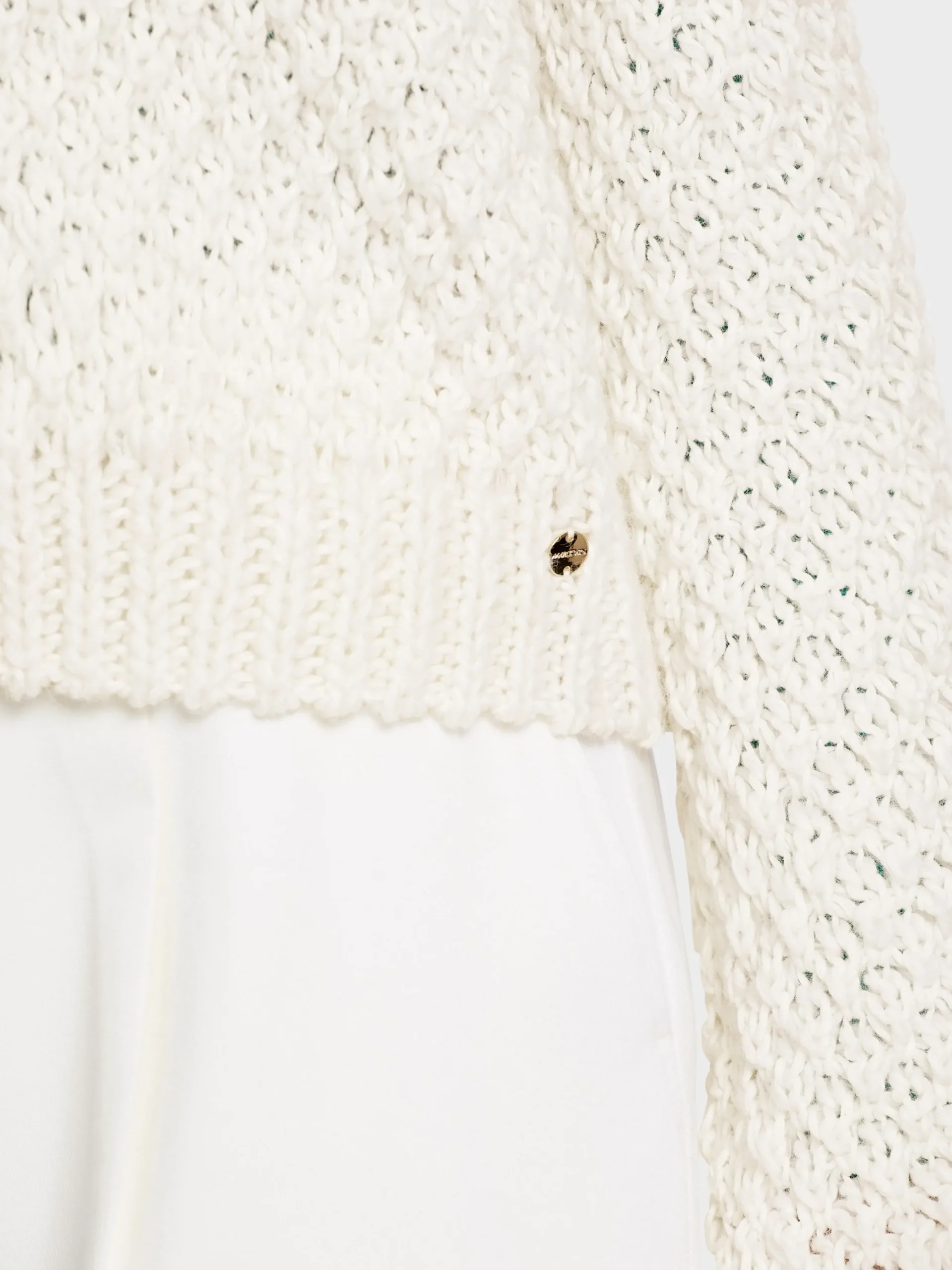Marc Cain Jacken|Strick-CARDIGAN "RETHINK TOGETHER" off-white