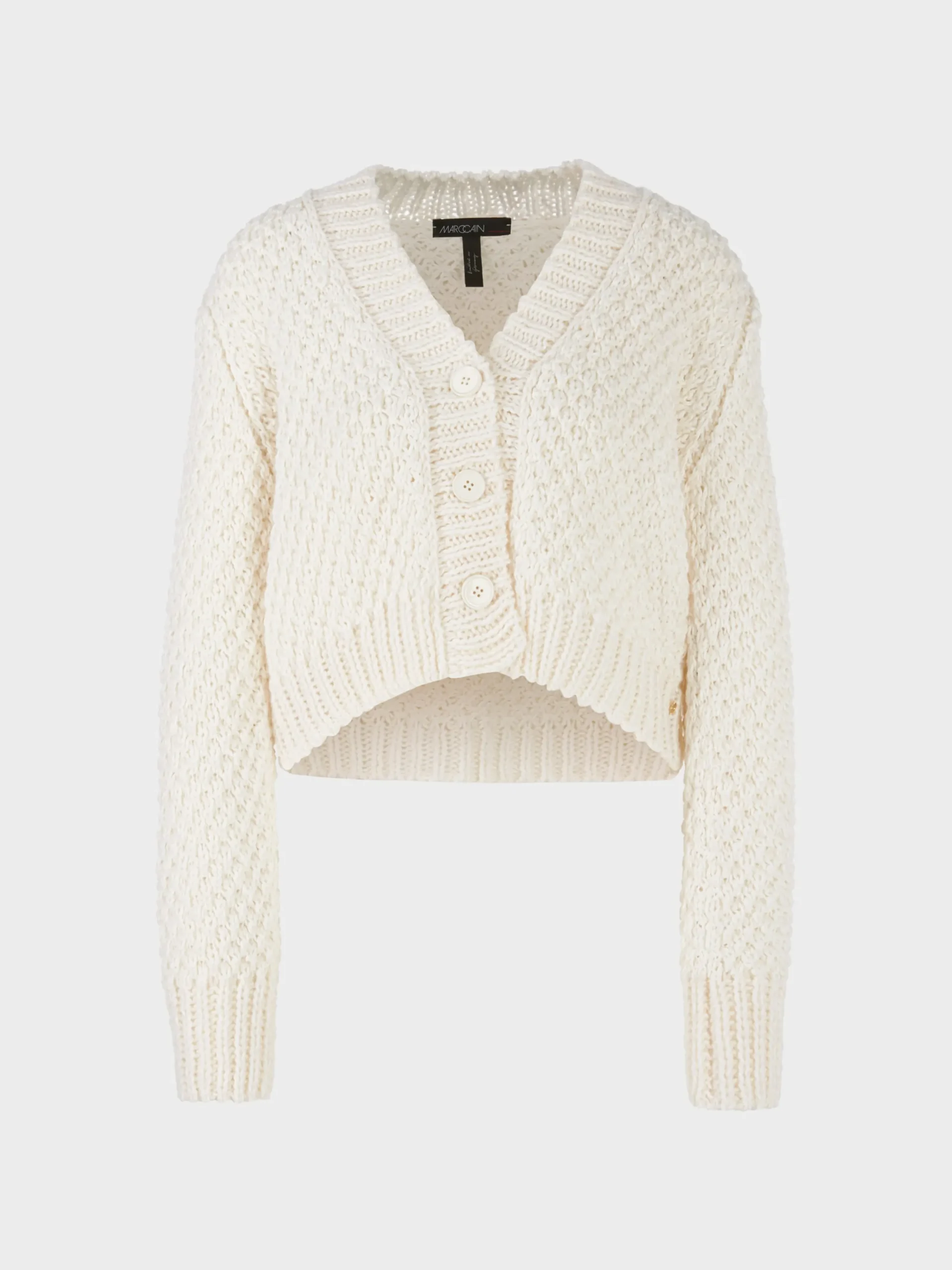 Marc Cain Jacken|Strick-CARDIGAN "RETHINK TOGETHER" off-white