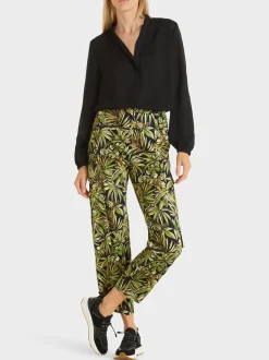 Marc Cain Hosen-CARGOHOSE RENTON MIT FLORALEM PRINT black