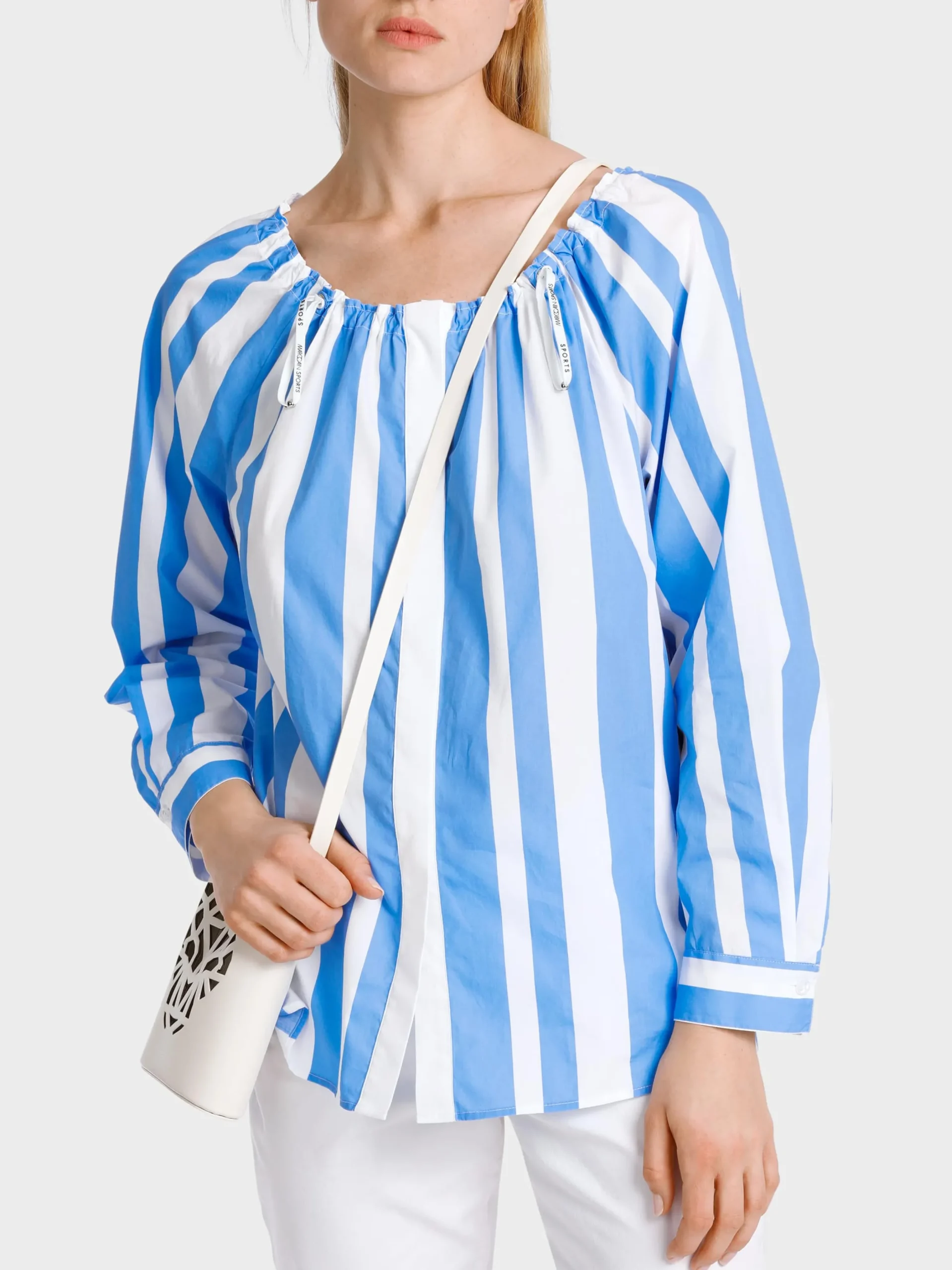 Marc Cain Blusen & Tuniken-CARMENBLUSE "RETHINK TOGETHER" bright azure