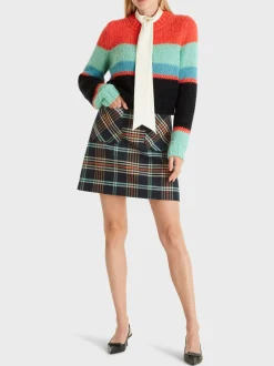 Marc Cain Pullover & Sweatshirts|Strick-COLOR-BLOCKING-PULLI KNITTED IN GERMANY deep tourmaline