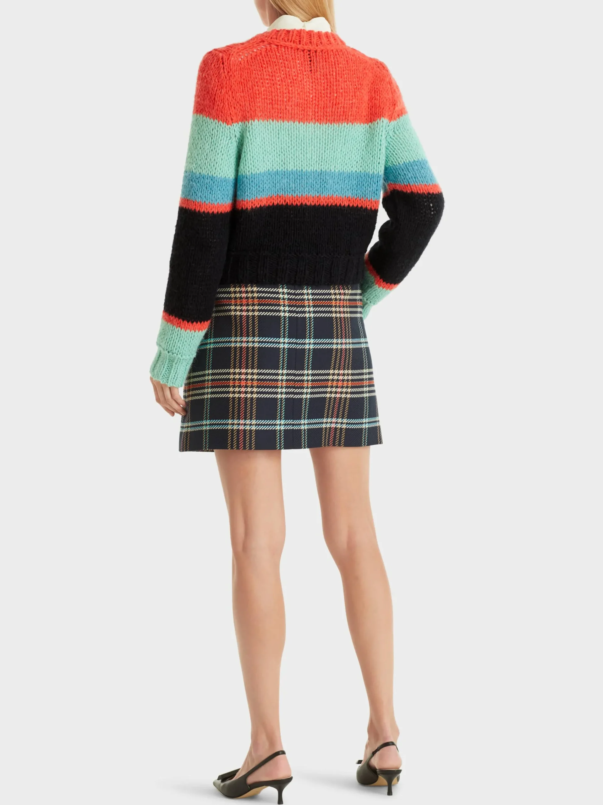 Marc Cain Pullover & Sweatshirts|Strick-COLOR-BLOCKING-PULLI KNITTED IN GERMANY deep tourmaline