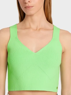 Marc Cain Shirts & Tops|Strick-CROPPED BUSTIER KNITTED IN GERMANY light apple green