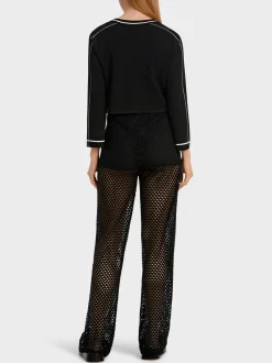 Marc Cain Jacken|Strick-CROPPED "RETHINK TOGETHER"-CARDIGAN black