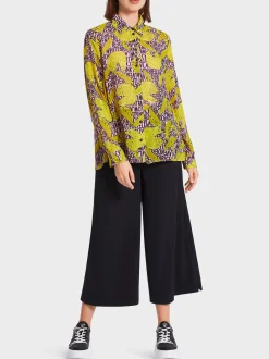 Marc Cain Blusen & Tuniken-DESSINIERTE HEMDBLUSE AUS VISKOSECRÊPE bright pink lavender