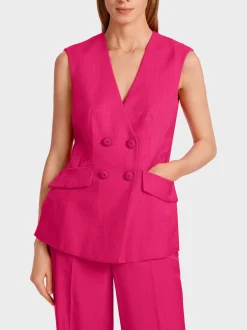 Marc Cain Jacken|Hosenanzüge-DOPPELREIHIGE WESTE deep fuchsia