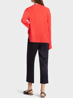 Marc Cain Jacken|Strick-EDLER CARDIGAN "RETHINK TOGETHER" bright tomato