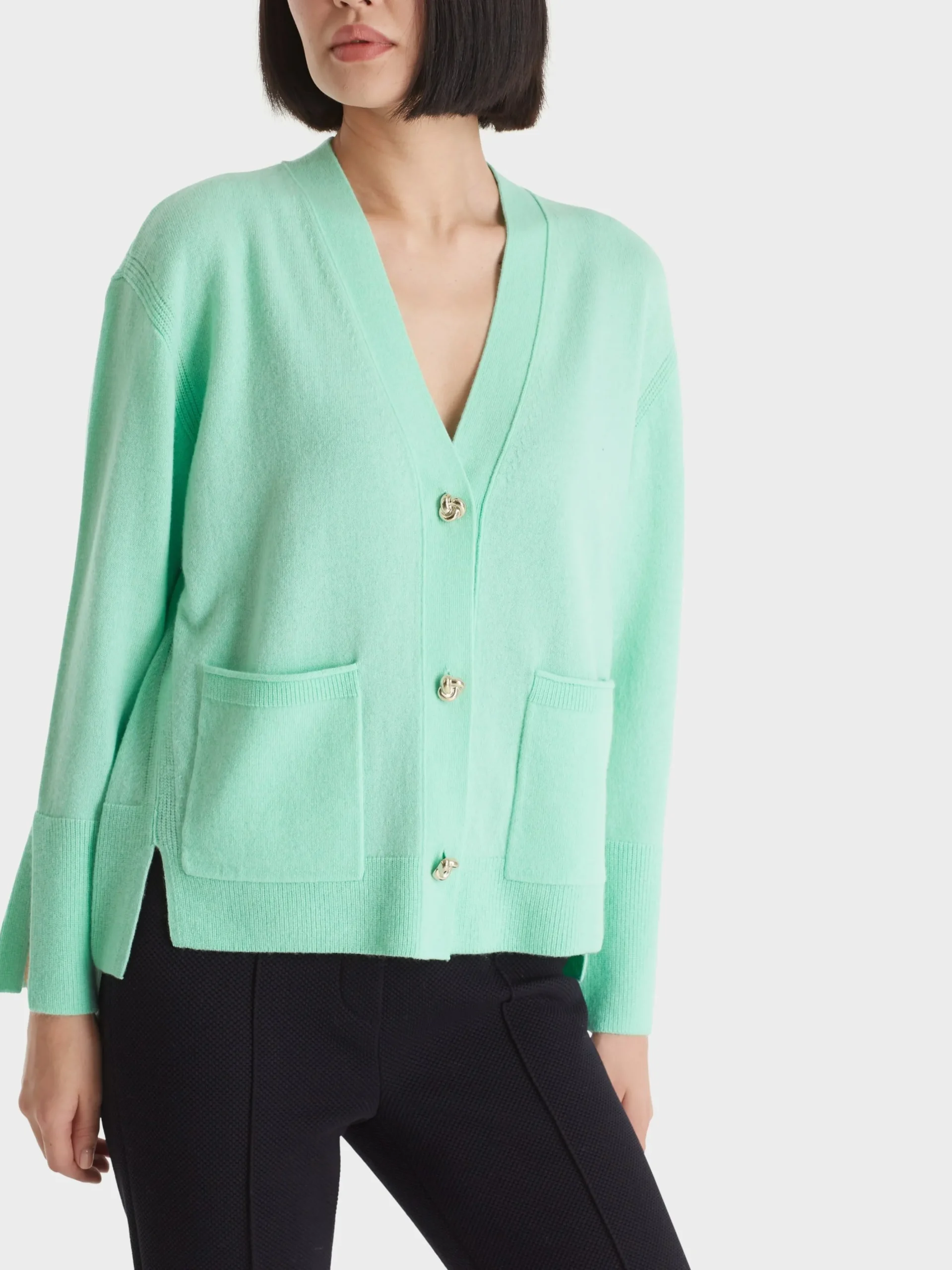 Marc Cain Jacken|Strick-EDLER CARDIGAN "RETHINK TOGETHER" soft malachite
