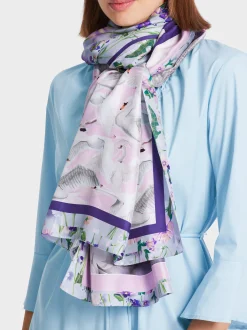Marc Cain Accessoires-EDLER SEIDENSCHAL MIT PRINT pink lavender