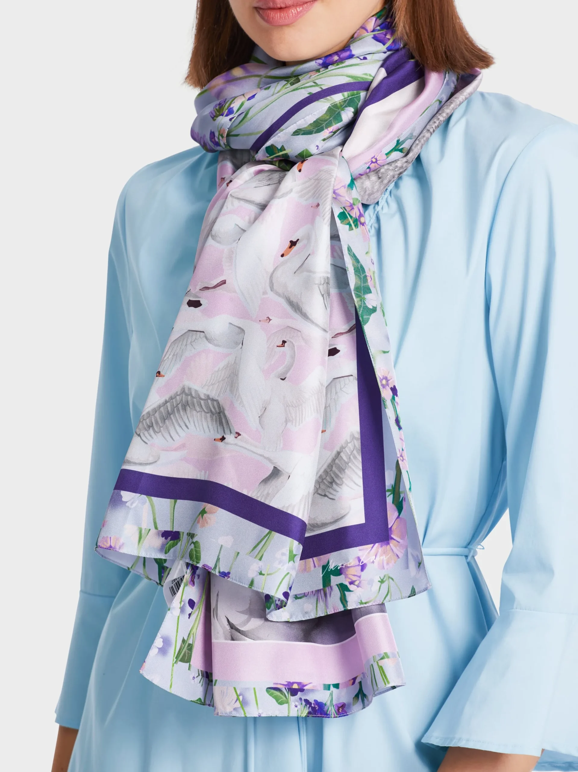 Marc Cain Accessoires-EDLER SEIDENSCHAL MIT PRINT pink lavender