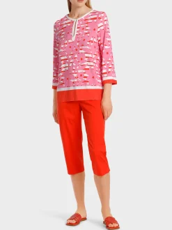 Marc Cain Blusen & Tuniken|Shirts & Tops-ELEGANTE BLUSE MIT OVERPRINT lip gloss
