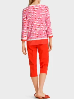 Marc Cain Blusen & Tuniken|Shirts & Tops-ELEGANTE BLUSE MIT OVERPRINT lip gloss