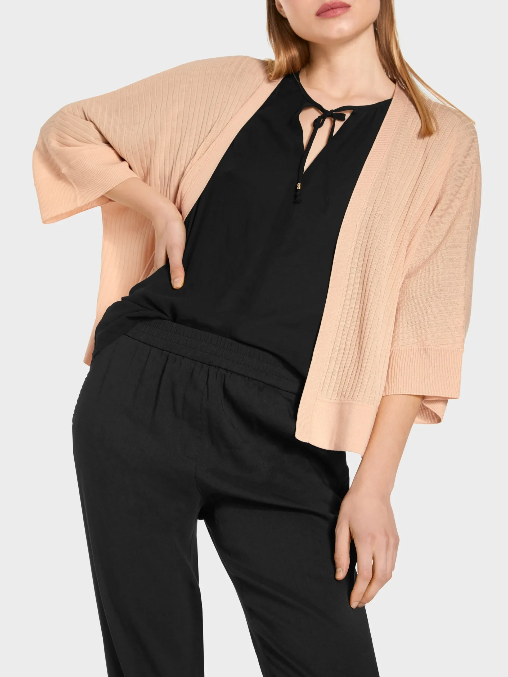 Marc Cain Jacken|Strick-ELEGANTER CARDIGAN IN KIMONOFORM soft rose