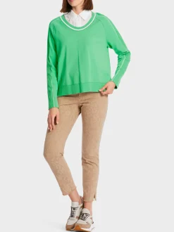 Marc Cain Pullover & Sweatshirts|Strick-FEMININER SWEATER "RETHINK TOGETHER" new neon green