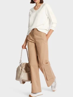 Marc Cain Pullover & Sweatshirts|Strick-FEMININER SWEATER "RETHINK TOGETHER" off-white