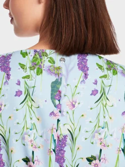 Marc Cain Kleider-FLORAL BEDRUCKTES KLEID soft summer sky