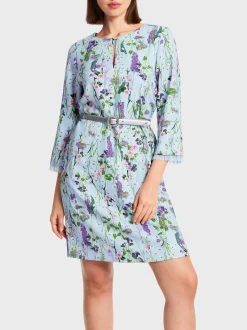 Marc Cain Kleider-FLORAL BEDRUCKTES KLEID soft summer sky
