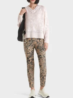 Marc Cain Pullover & Sweatshirts|Strick-GEMUSTERTER SWEATER – KNITTED IN GERMANY soft moon rock