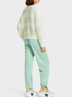 Marc Cain Jacken|Strick-GESTREIFTER CARDIGAN KNITTED IN GERMANY off-white