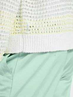 Marc Cain Jacken|Strick-GESTREIFTER CARDIGAN KNITTED IN GERMANY off-white