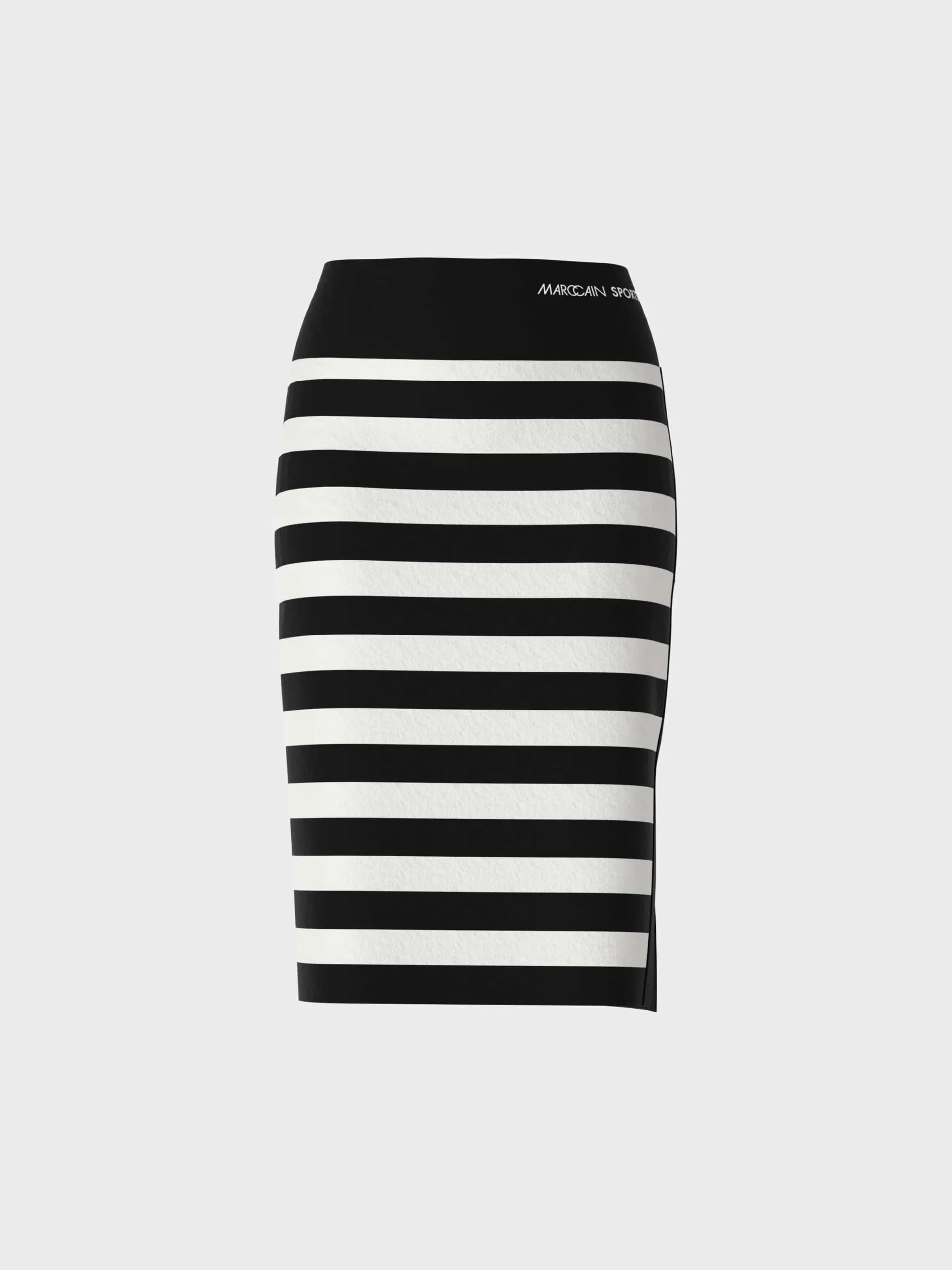 Marc Cain Strick|Röcke-GESTREIFTER ROCK "RETHINK TOGETHER" white and black