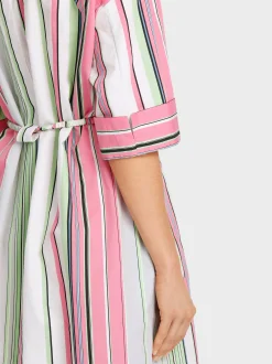 Marc Cain Kleider-GESTREIFTES HEMDBLUSENKLEID smoky ice new