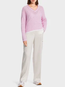 Marc Cain Pullover & Sweatshirts|Strick-GESTRICKTER PULLI "RETHINK TOGETHER" pink lavender