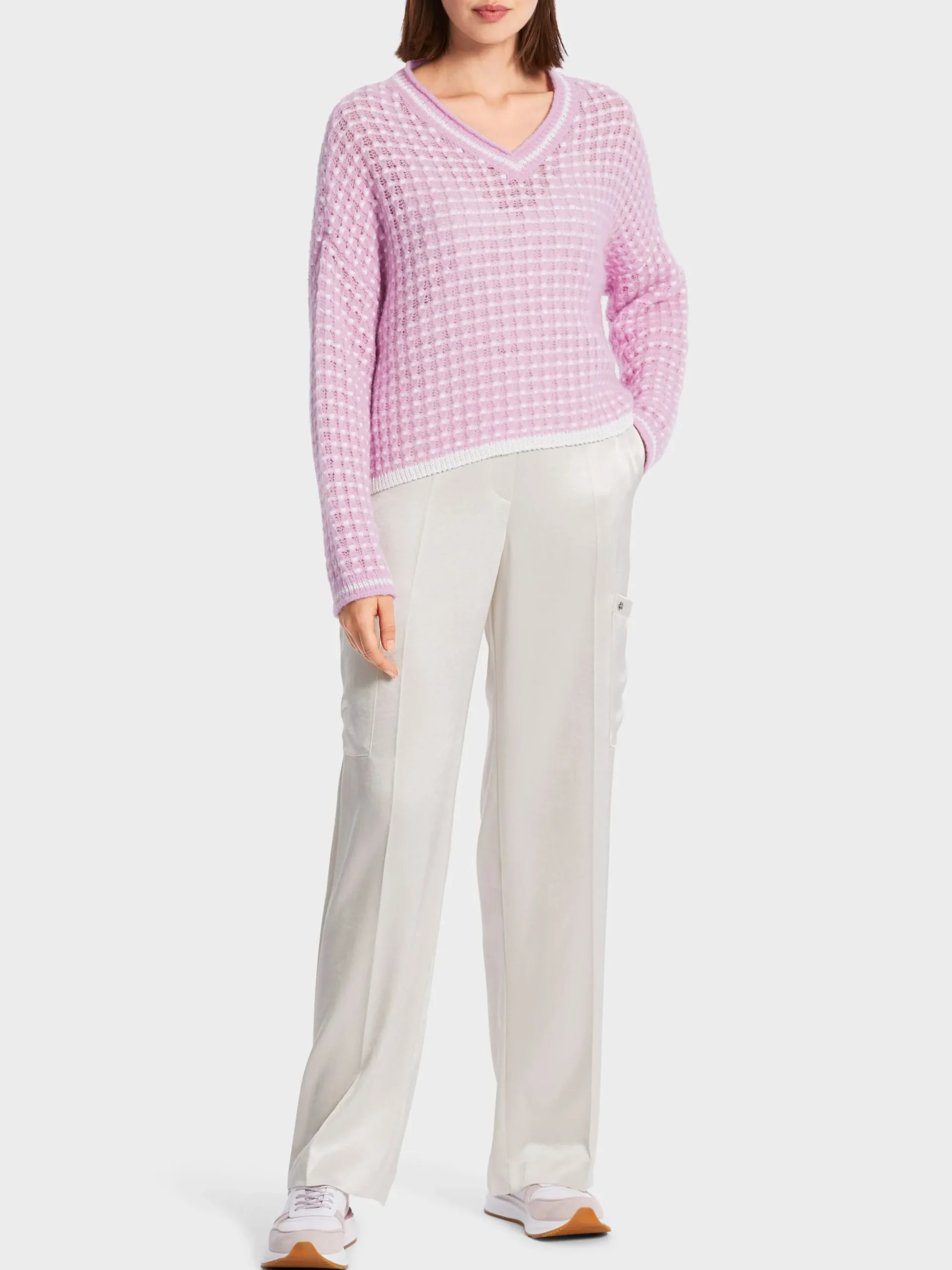 Marc Cain Pullover & Sweatshirts|Strick-GESTRICKTER PULLI "RETHINK TOGETHER" pink lavender