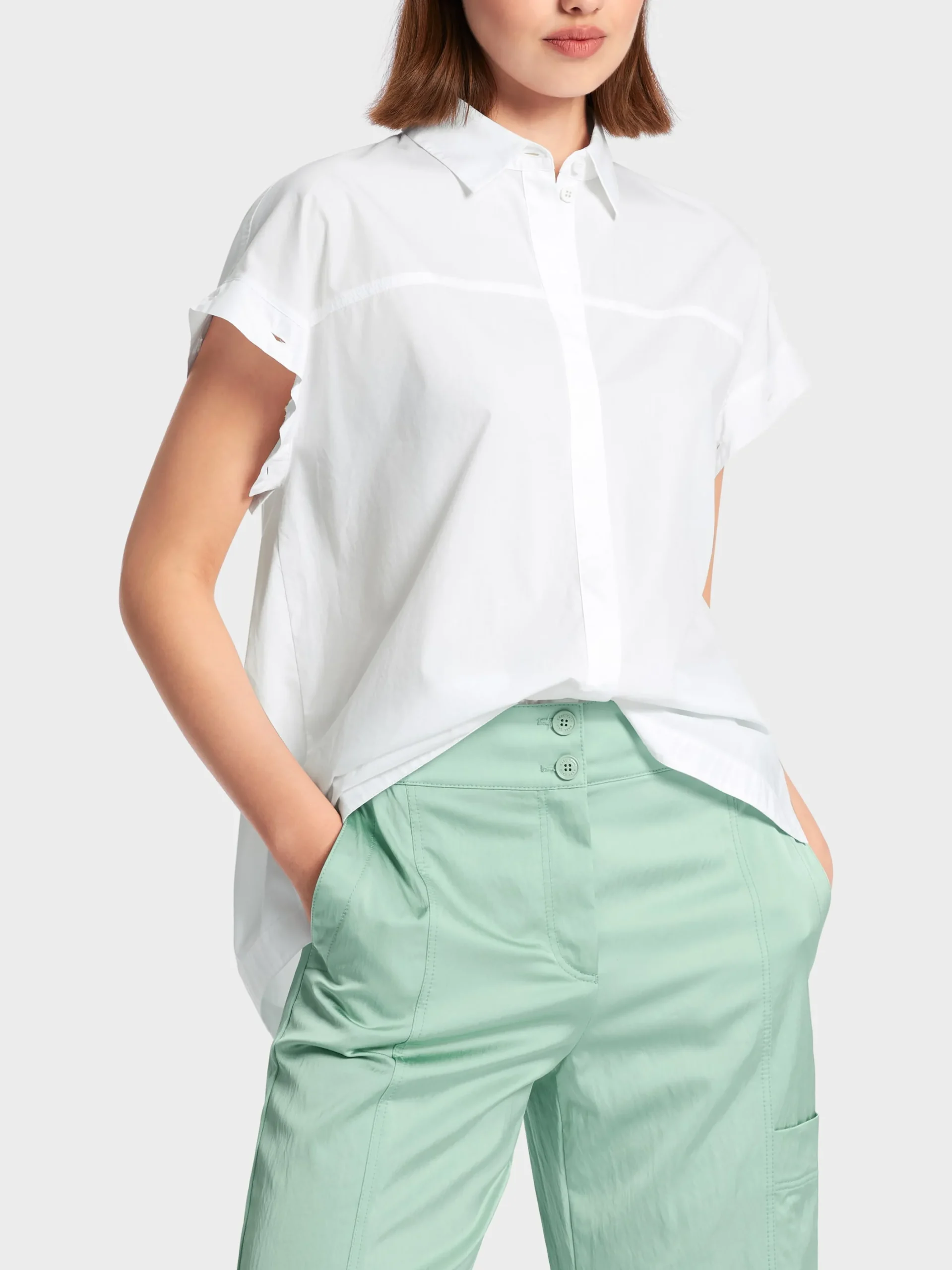 Marc Cain Blusen & Tuniken-HEMDBLUSE IN A-LINIE "RETHINK TOGETHER" white