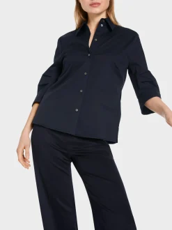Marc Cain Blusen & Tuniken-HEMDBLUSE MIT EFFEKTVOLLER ÄRMELLÖSUNG midnight blue