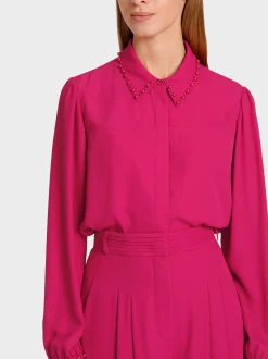 Marc Cain Blusen & Tuniken-HEMDBLUSE MIT PERLEN deep fuchsia