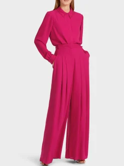 Marc Cain Blusen & Tuniken-HEMDBLUSE MIT PERLEN deep fuchsia