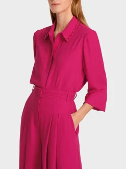 Marc Cain Blusen & Tuniken-HEMDBLUSE MIT PERLEN deep fuchsia